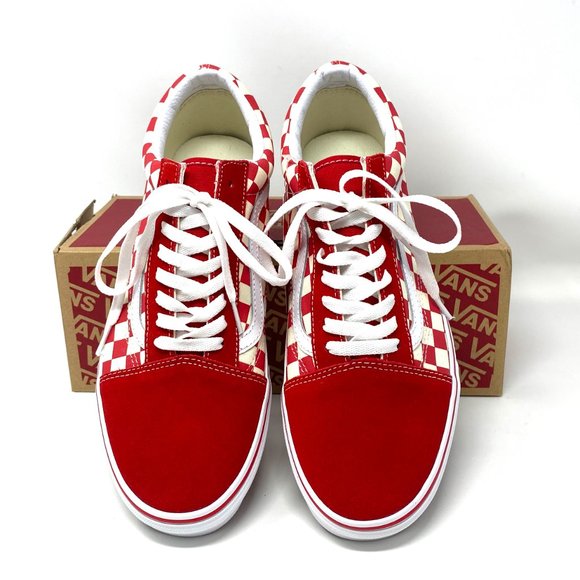 VANS Iconic Old Skool Primary Low Top Sneaker Women Check Red Canvas VN0A38G1P0T - Picture 3 of 11